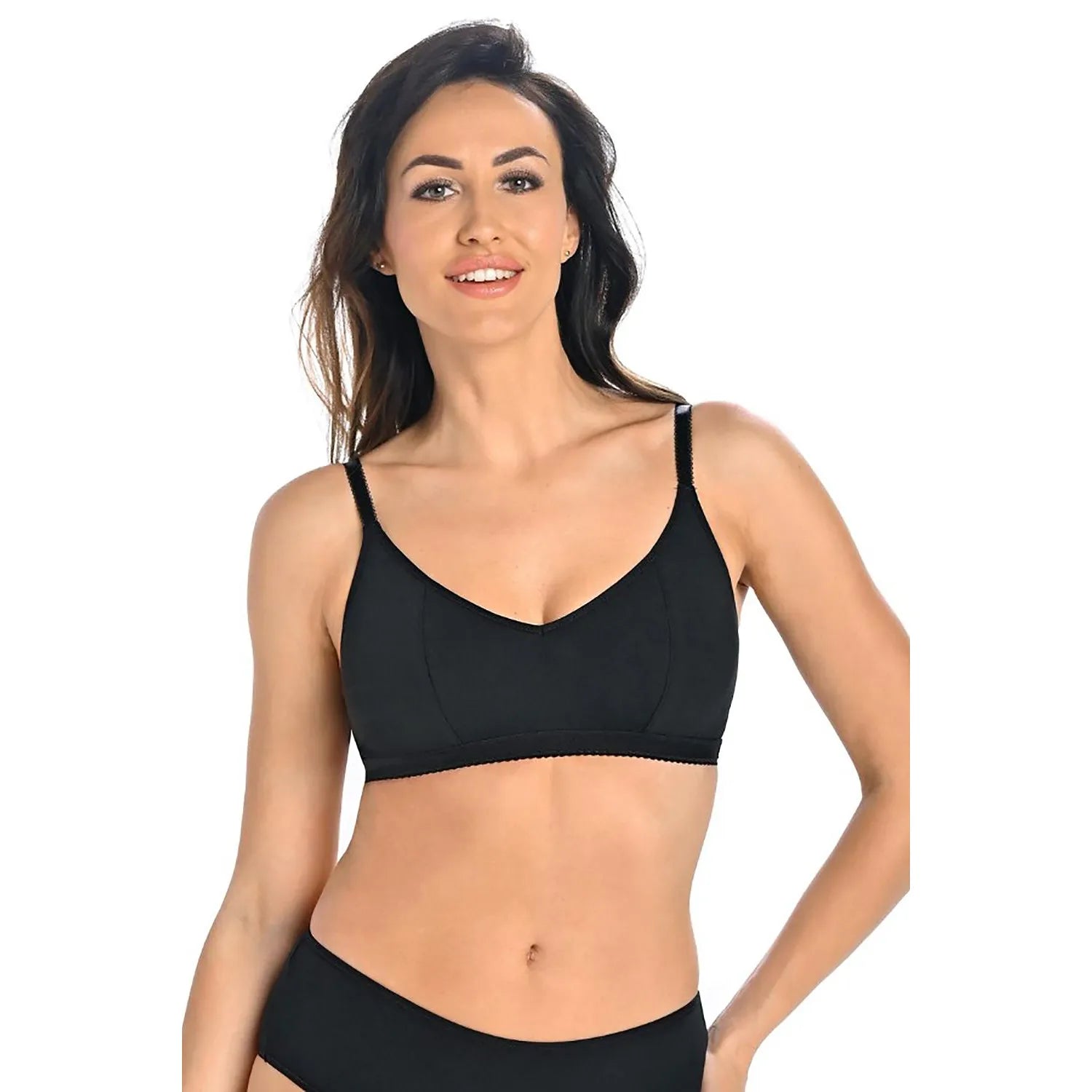 ensemble lingerie noire sexy confortable quotidien intime soutiengorge culotte assortie coton élasthanne respirant extensible rembourré bretelles fines ajustables