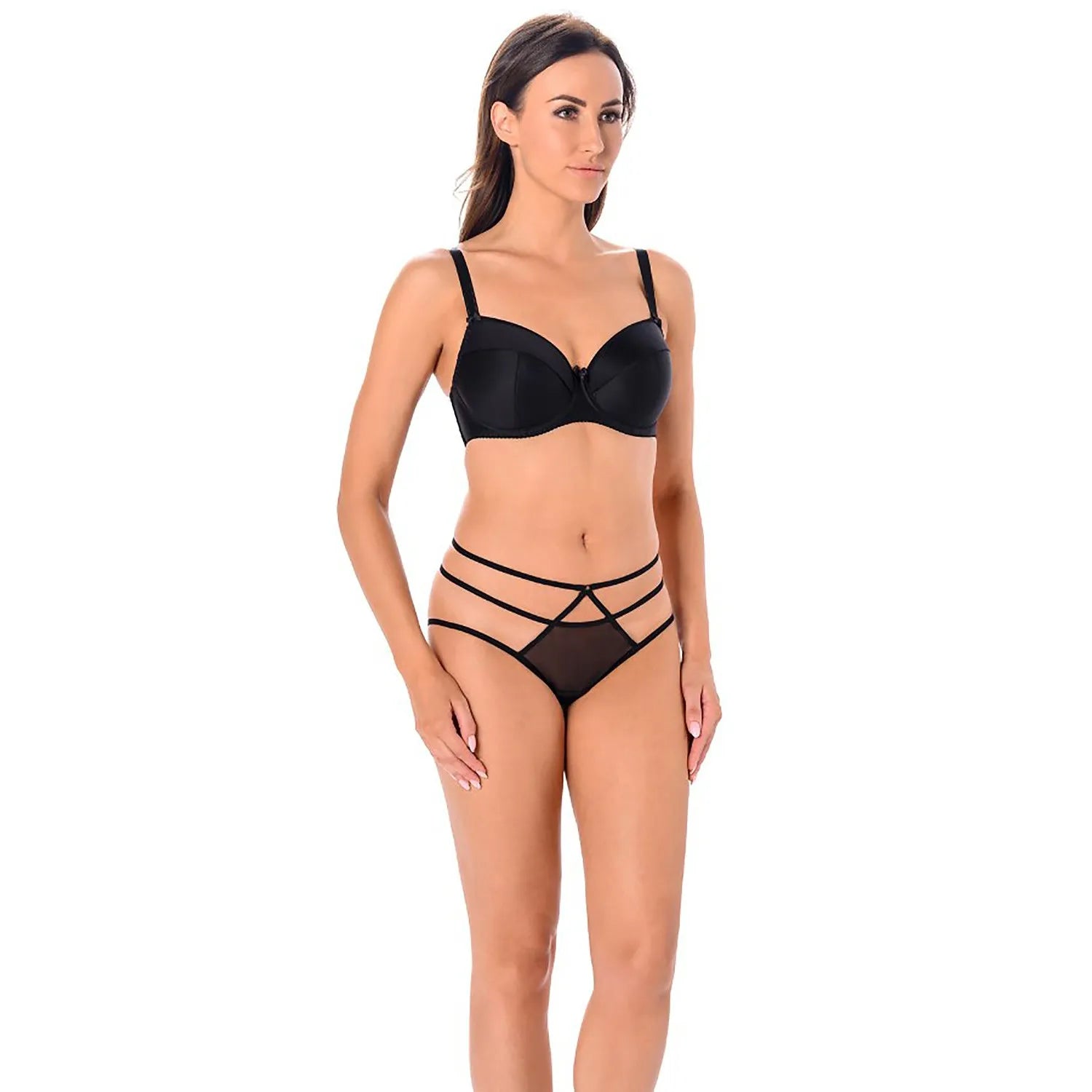 Culotte transparente maille fine elastane polyester model 183374 Teyli lingerie sexy femmes culotte gainante bretelles elastiques silhouette femmes