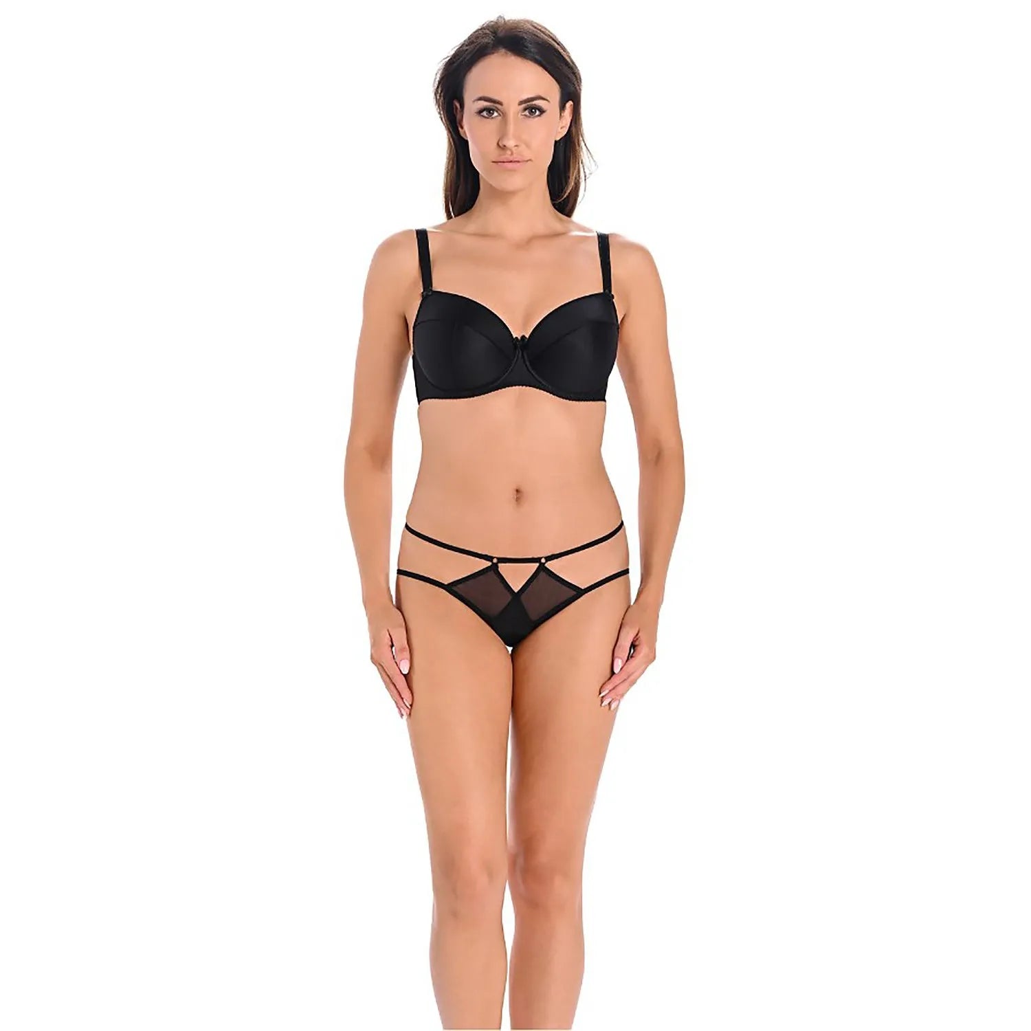 Ensemble de lingerie érotique Culottes model 183553 Teyli soutien-gorge balconnet culotte découpes maille transparente Polyester Elasthanne Taille S M L XL femme sexy