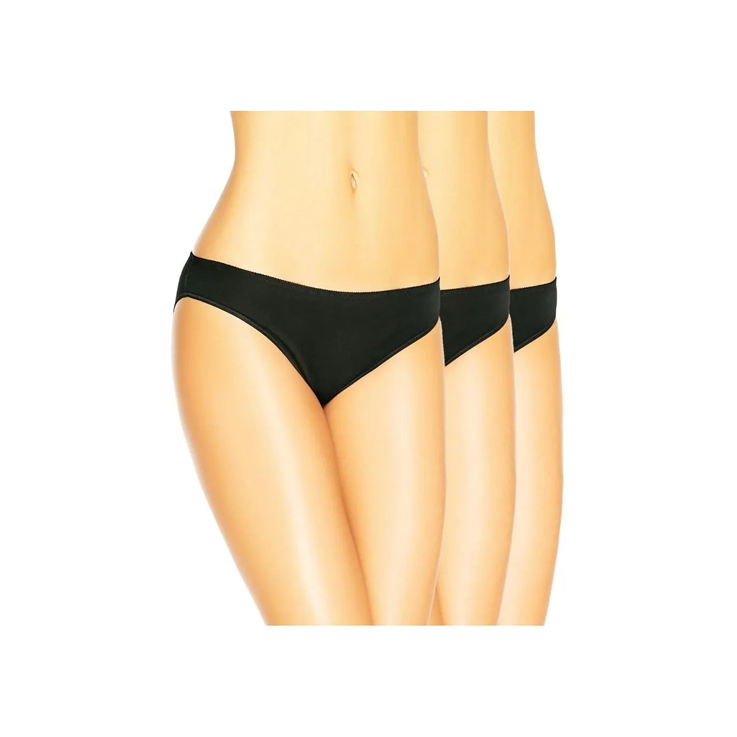 Ensemble de 3 culottes en bambou noires model 183557 Teyli lingerie féminine confortable taille basse sans dentelle bien-être intime