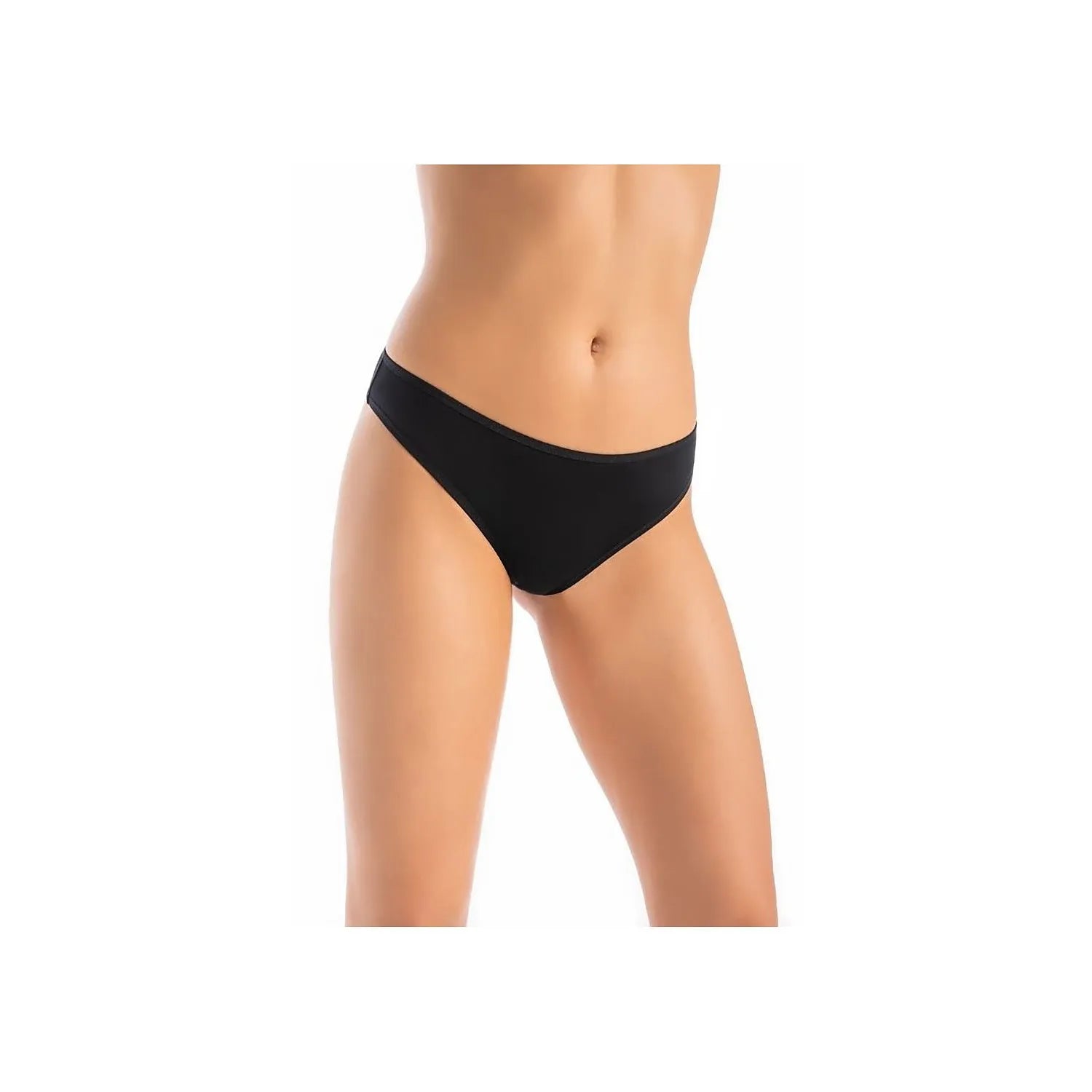 Ensemble de 3 culottes noires en bambou, coupe échancrée, design minimaliste, confort optimal, tailles XS à XXL.