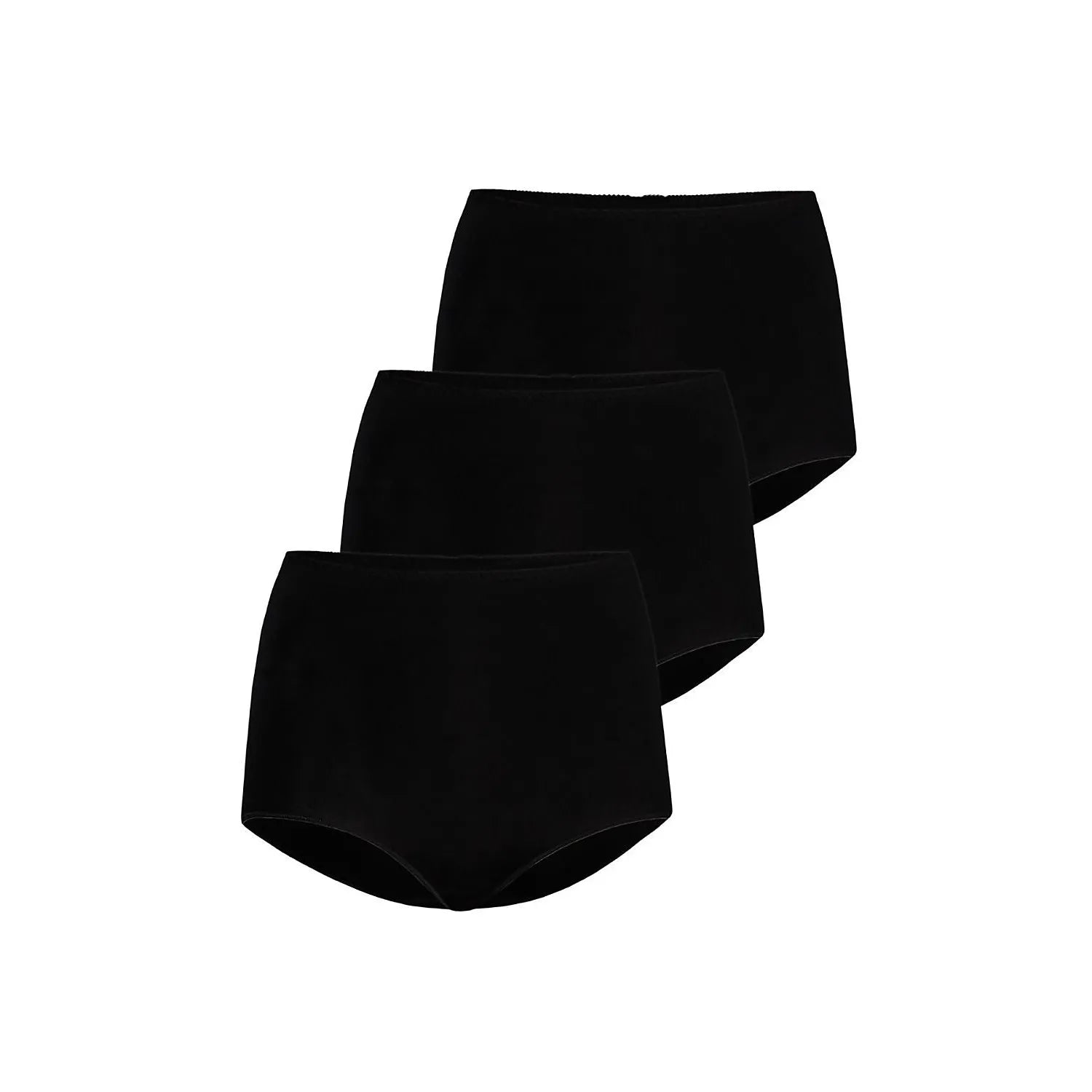 Ensemble de culottes model 183580 Teyli en bambou taille haute noire XS à 3XL antibactérien antifongique confort quotidien