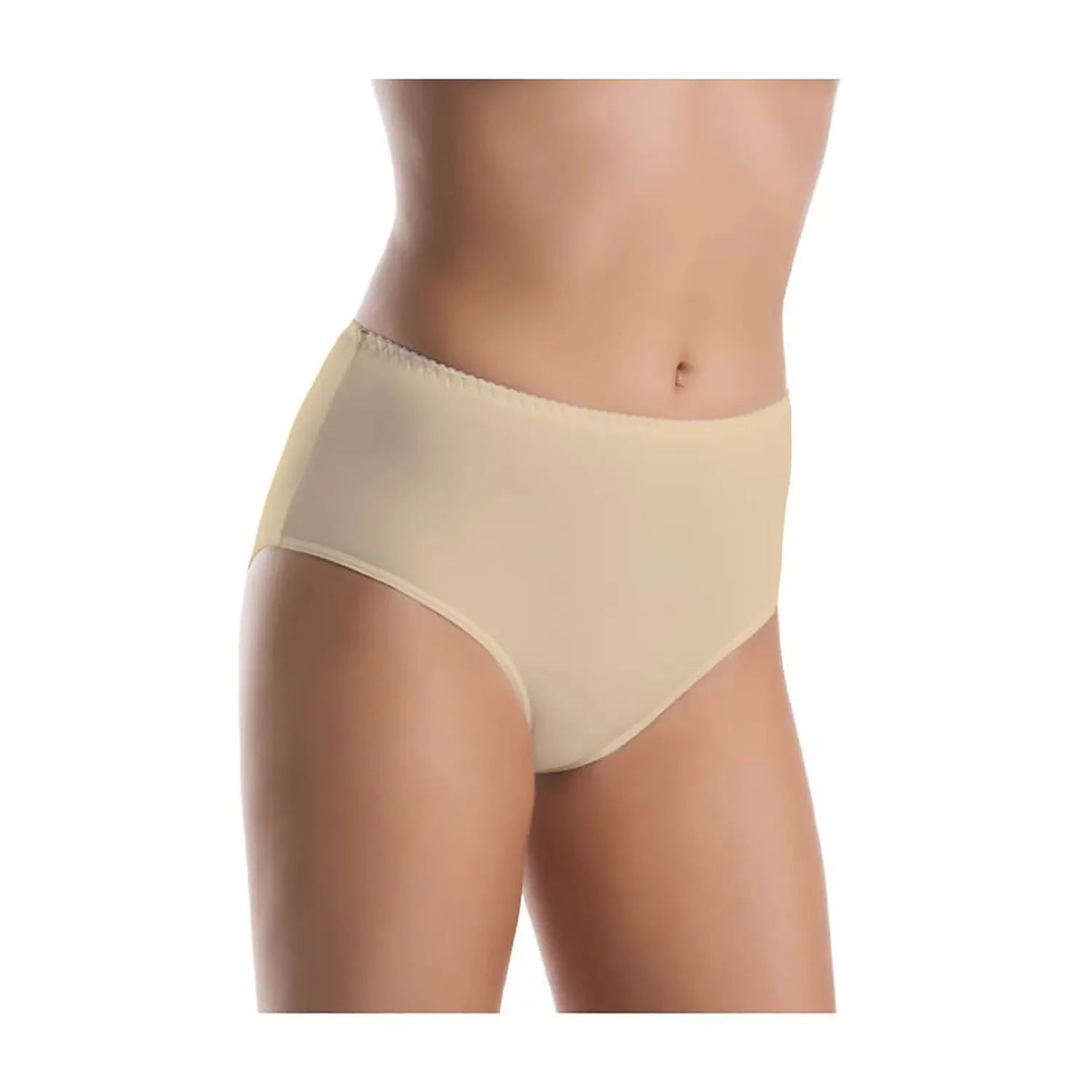 Culotte taille haute bambou confortable quotidienne antibactérienne écologique double couche entrejambe renforcée discrète beige maintien respirante extensible douce