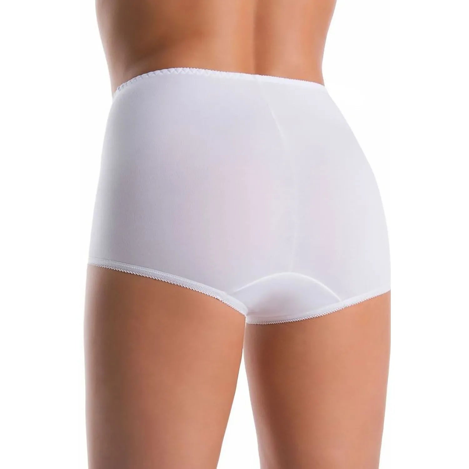 Culotte taille haute blanche en bambou Teyli 183597, design classique, confort doux, maintien élégant, vue arrière.
