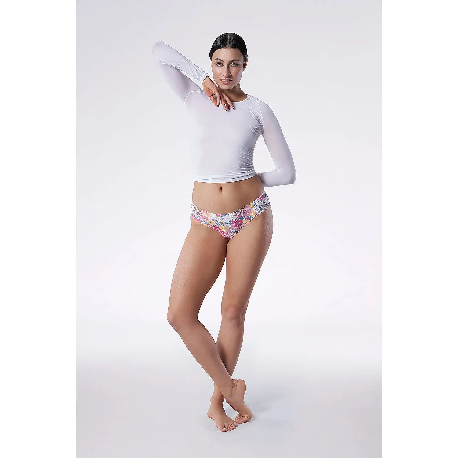 Culottes Julimex 185315 taille basse floral imprimé coton elasthanne lingerie féminine日常 wear