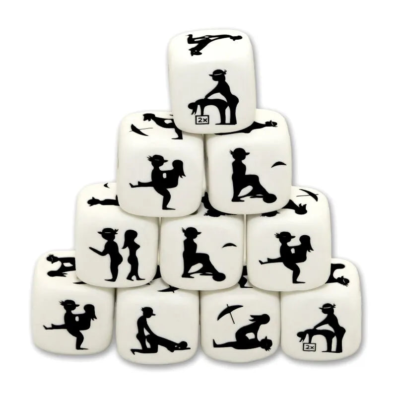dés érotiques blancs compacts 25mm haute qualité matériaux durables portables ludiques sensuels romantiques voyage escapades cadeau