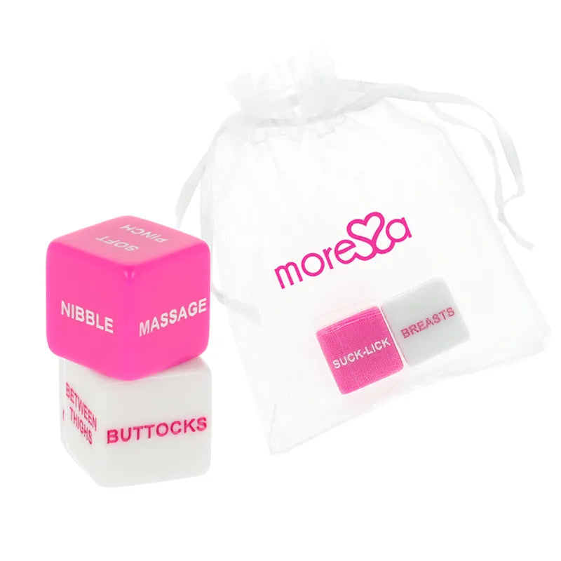 Dés érotiques Moressa résine sans phthalates design ergonomique esthétique durable sûr corporel compact transportable satin européen