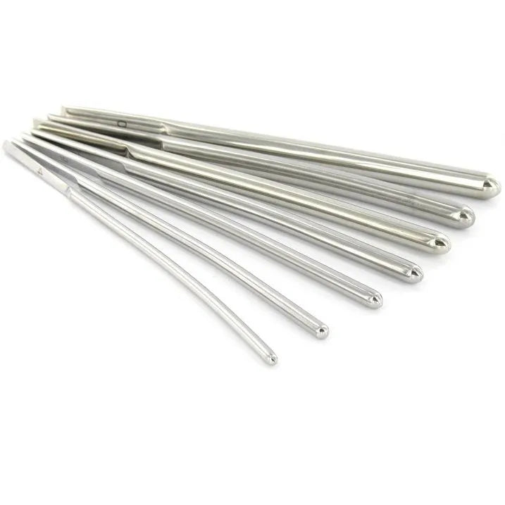 Dilatateur urétral en acier inoxydable, surface lisse, 8 mm, solide, durable, hypoallergénique, anticorrosion.