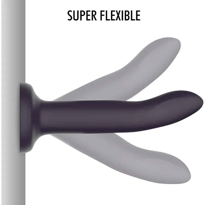 Dildo silicone violet flexible avec ventouse, changeant de couleur à la chaleur, 17 cm, texture douce et souple.