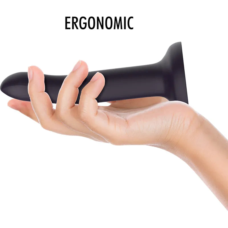 Dildo silicone violet thermochromique, 17 cm, base ventouse, texture douce, change couleur avec chaleur corporelle.
