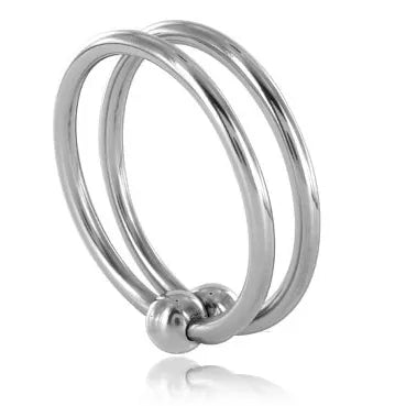Double anneaux pénien acier robuste ajustement ergonomique diamètres différents prolongation érection intensification orgasme retardement éjaculation sensation esthétique durable confort sécurité