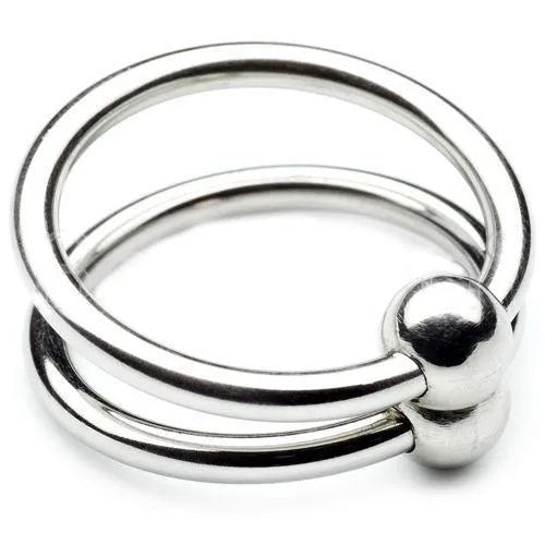 Double anneaux pénien en acier, design ergonomique, ajustement parfait, amélioration érection et orgasme, confort durable.
