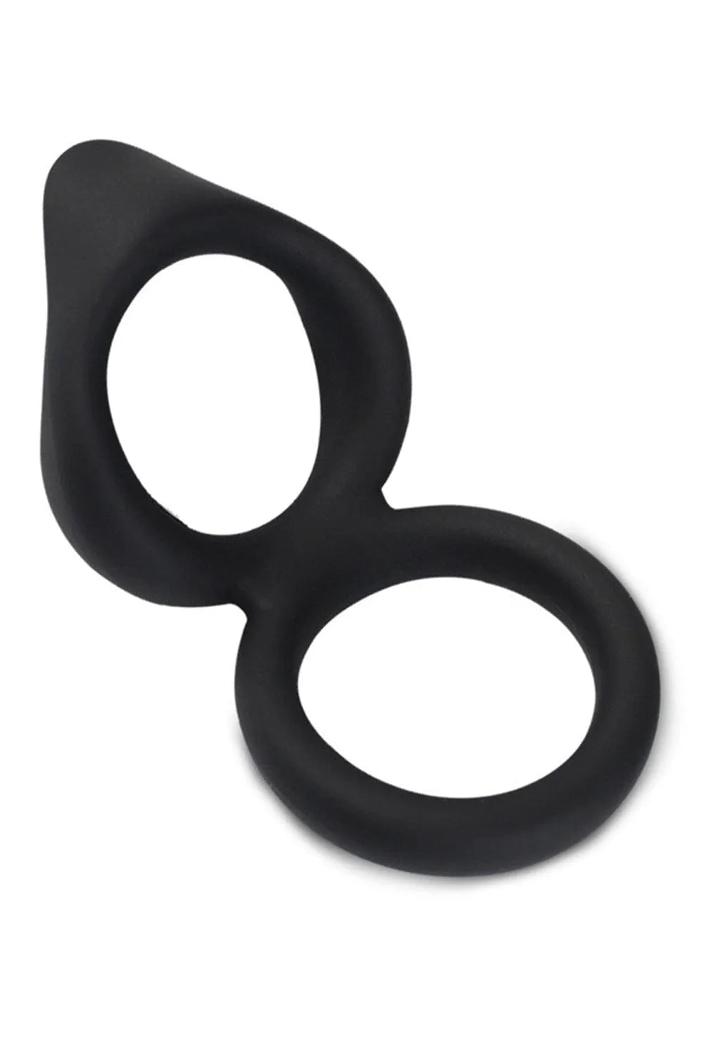 Cockring double silicone noir multiposition extensible doux hypoallergénique flexible confortable ergonomique diamètre trois centimètres soutien endurance sensations