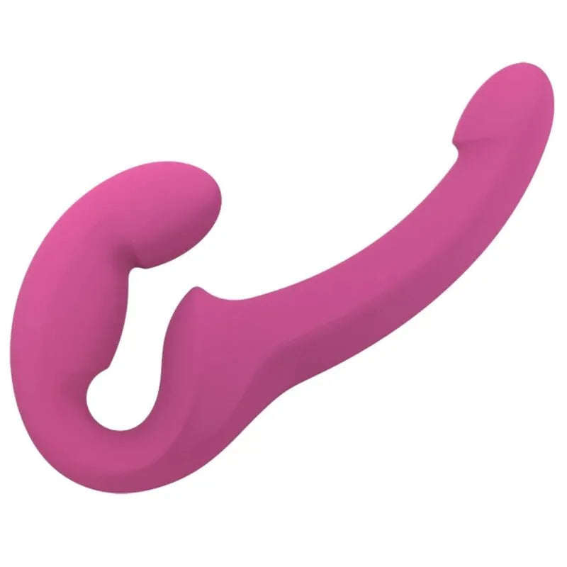 double gode léger sans harnais silicone médical hypoallergénique ergonomique incurvé flexible discret confortable maintien pelvien stimulation prostate couple