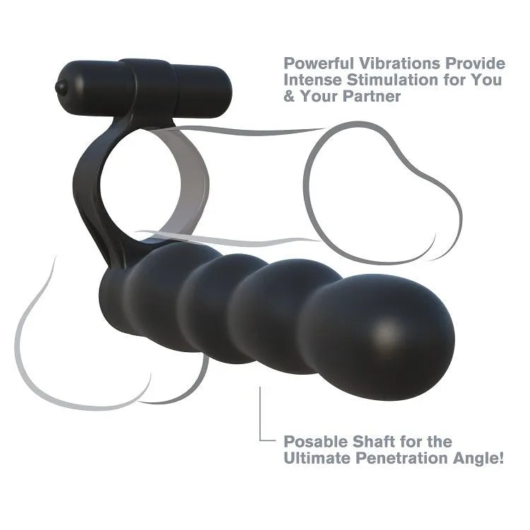 double pénétrateur silicone posable pliable flexible ergonomique extensible hypoallergénique sans phtalates stimulant vaginale anale anneau pénien articulé vertèbres étanche lavable