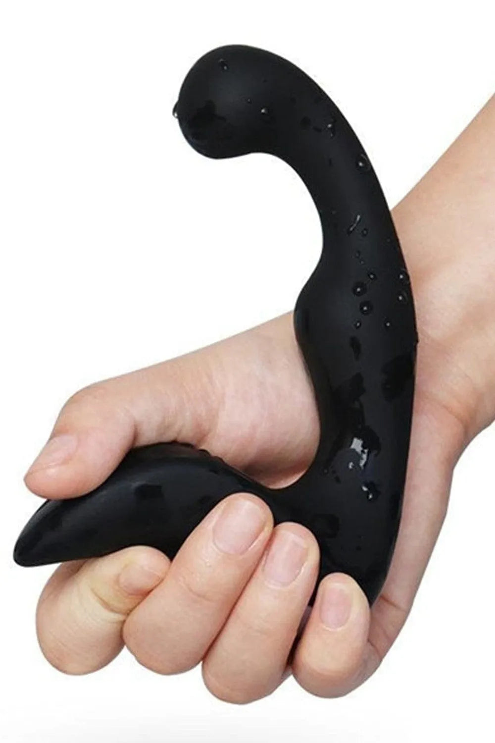 Plug anal double noir en silicone médical, forme ergonomique, étanche, avec vibrations pour stimulation prostate et clitoris.