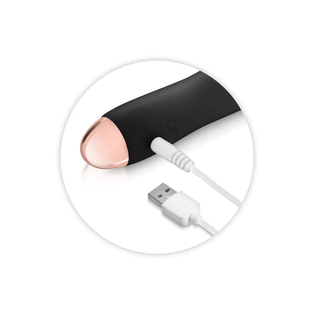 Vibromasseur noir chic, forme ondulée, silicone, 7 vitesses, waterproof, câble USB inclus, 13 cm, stimulation vaginale et ...