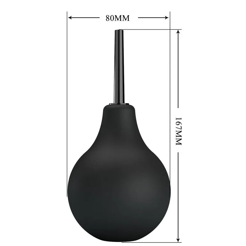 Douche anale noire en caoutchouc imperméable avec buse ergonomique, durable et confortable, idéale pour hygiène intime.