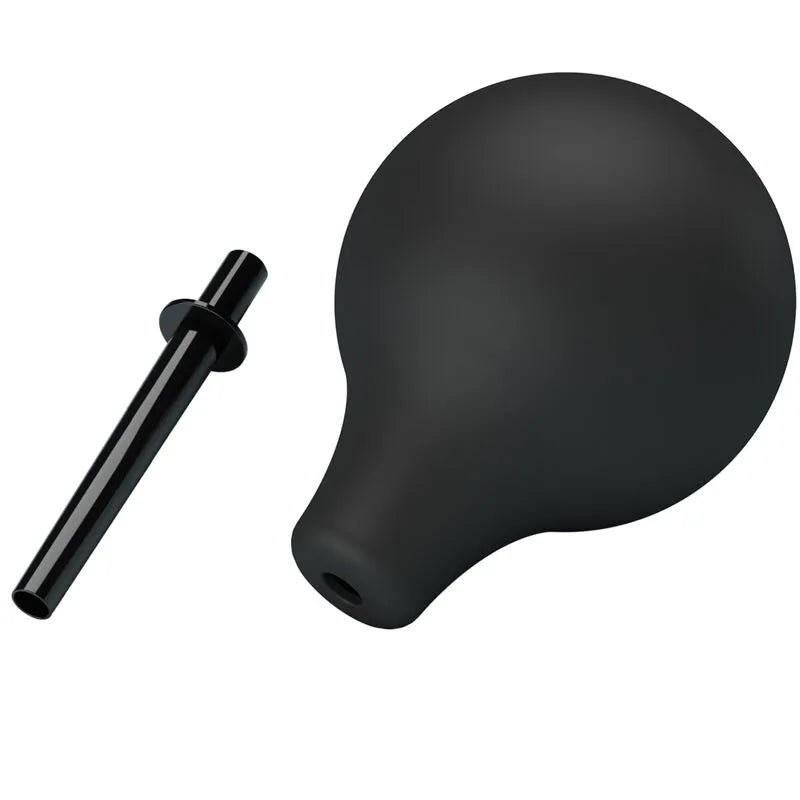 Douche anale noire en caoutchouc imperméable, forme ergonomique, buse douce, durable et hygiénique pour nettoyage intime.