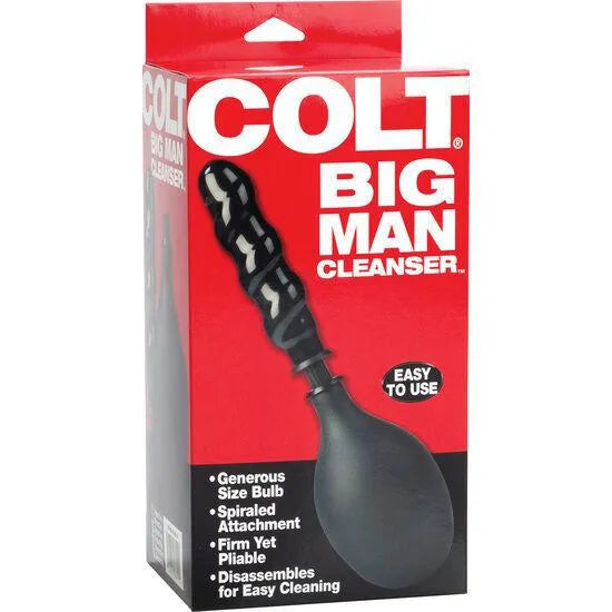 Douche anale Colt noire, embouts interchangeables, ergonomique, compacte, pour hygiène intime, boîte rouge.