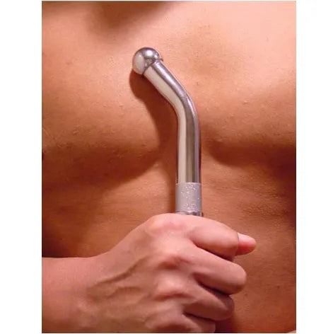 Douche anale vaginale en acier inoxydable, 20 cm, design ergonomique, pointe arrondie, hygiène intime durable.