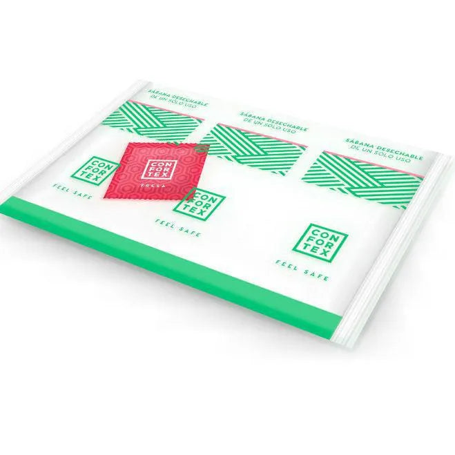 Draps jetables antibactériens blancs 150x200 cm, emballage vert, usage professionnel et domestique.