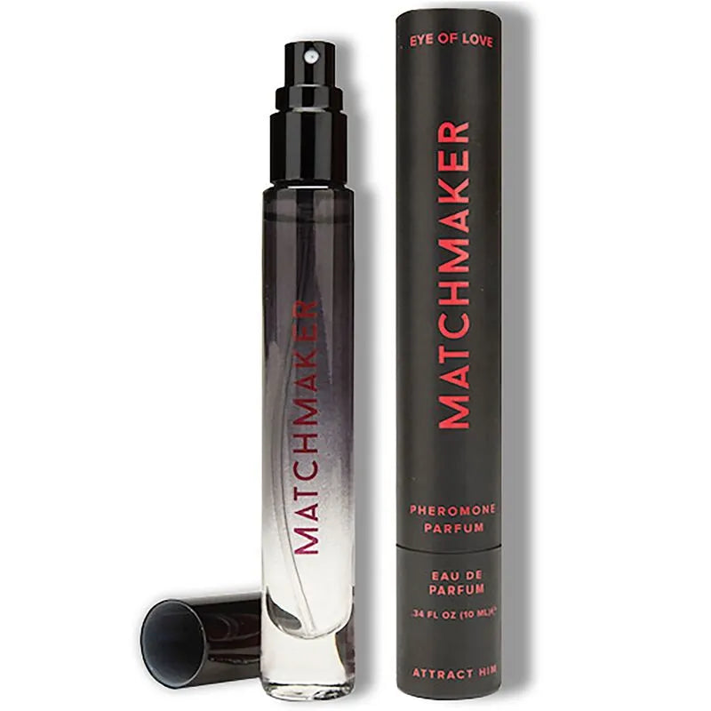 Flacon vaporisateur noir élégant de Cologne Phéromones Cèdre Cassis Citron, design compact et subtil pour séduction.