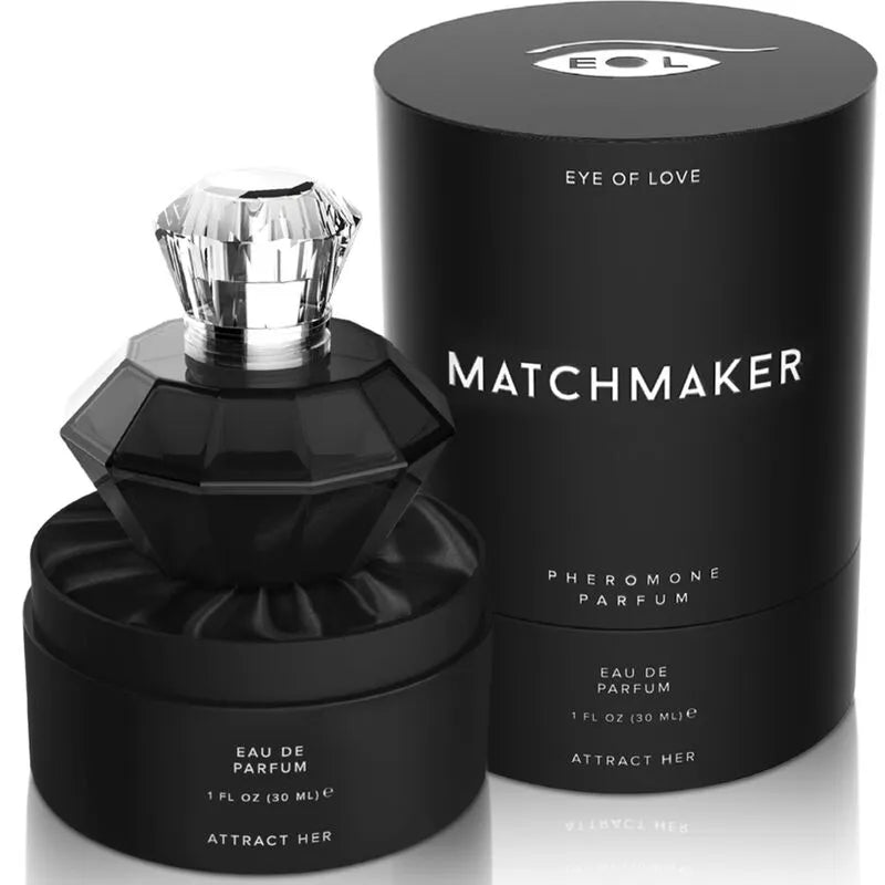Flacon de parfum phéromones pour femme, design cristal diamant, notes cèdre, cassis, citron, élégant et séduisant.