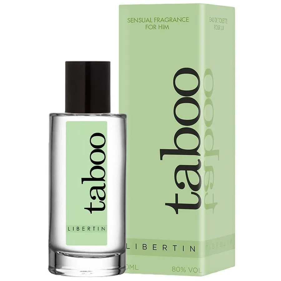 Flacon d'Eau de Toilette Phéromone Boisée pour Homme, 50ml, design élégant, notes tabac et bois, séduction captivante.