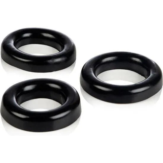 ensemble anneaux pénis silicone épais souple résistant durable flexible ergonomique confortable trois tailles variées endurance prolongation nettoyage facile