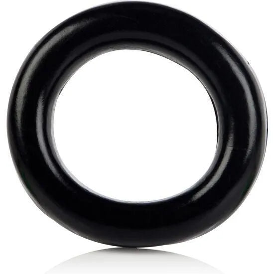 Anneaux pénis silicone noir épais, souple, ergonomique, trois tailles, durable, flexible, confort optimal, nettoyage facile.