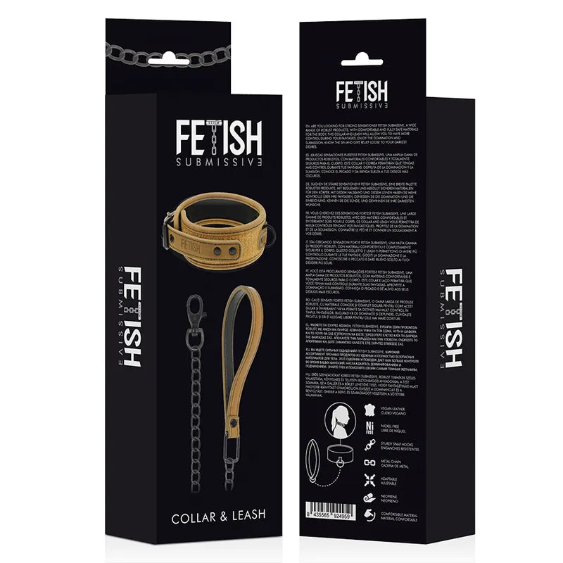Ensemble collier et menottes BDSM cuir vegan noir, métal sans nickel, ajustable, robuste, pour débutants et expérimentés.