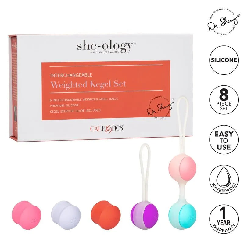Ensemble boules Geisha silicone colorées, poids variables, hypoallergéniques, pour tonification pelvienne, étanche.