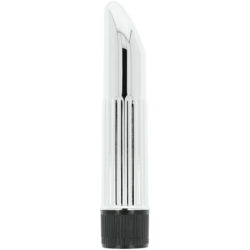 Vibromasseur argenté élégant, design lisse et moderne, inclus dans le Coffret Plaisir Couple Ohmama pour exploration senso...
