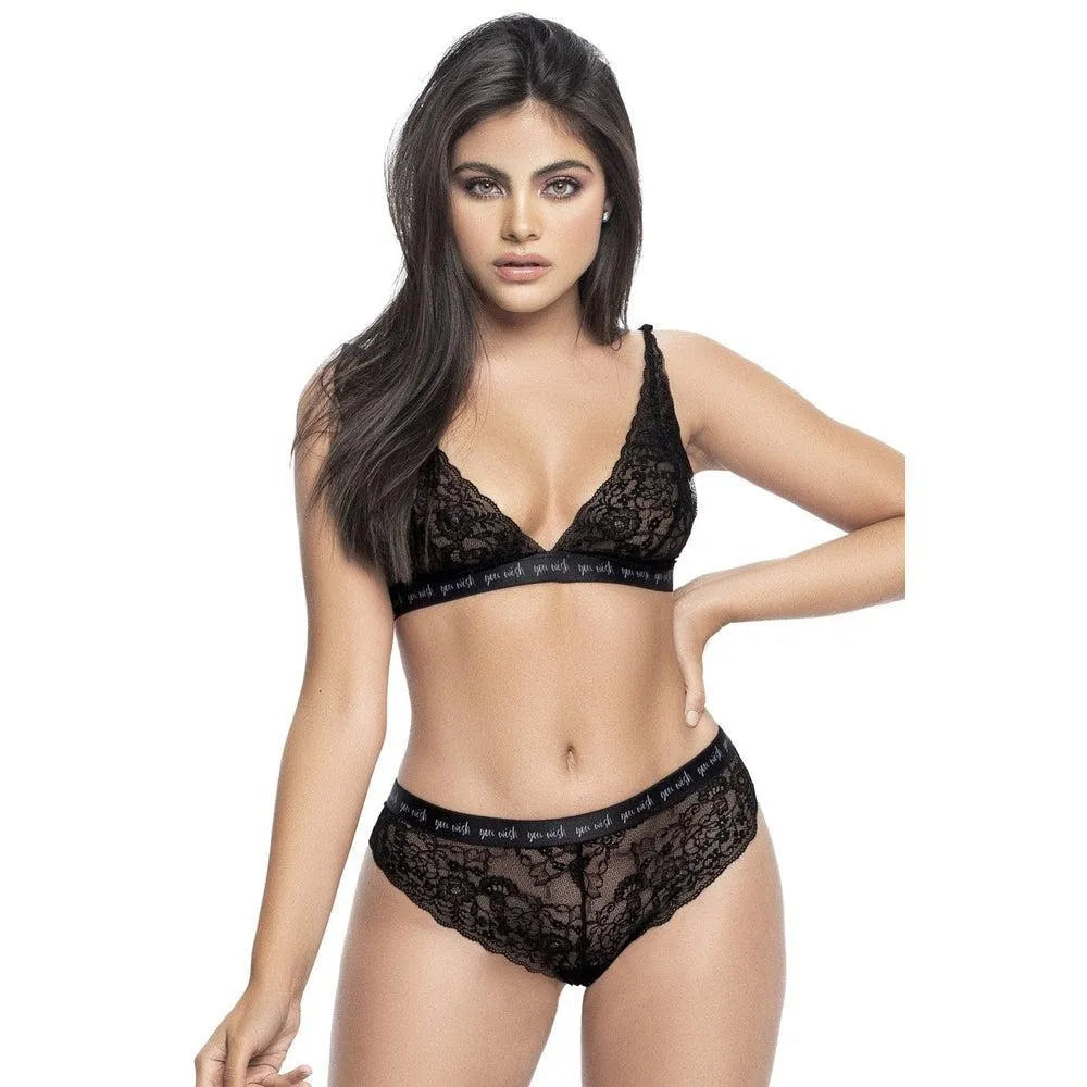 ensemble lingerie moderne Mapalé dentelle florale noire soutiengorge culotte ceinture large bretelles imprimées réglables confort extensible polyamide elasthanne