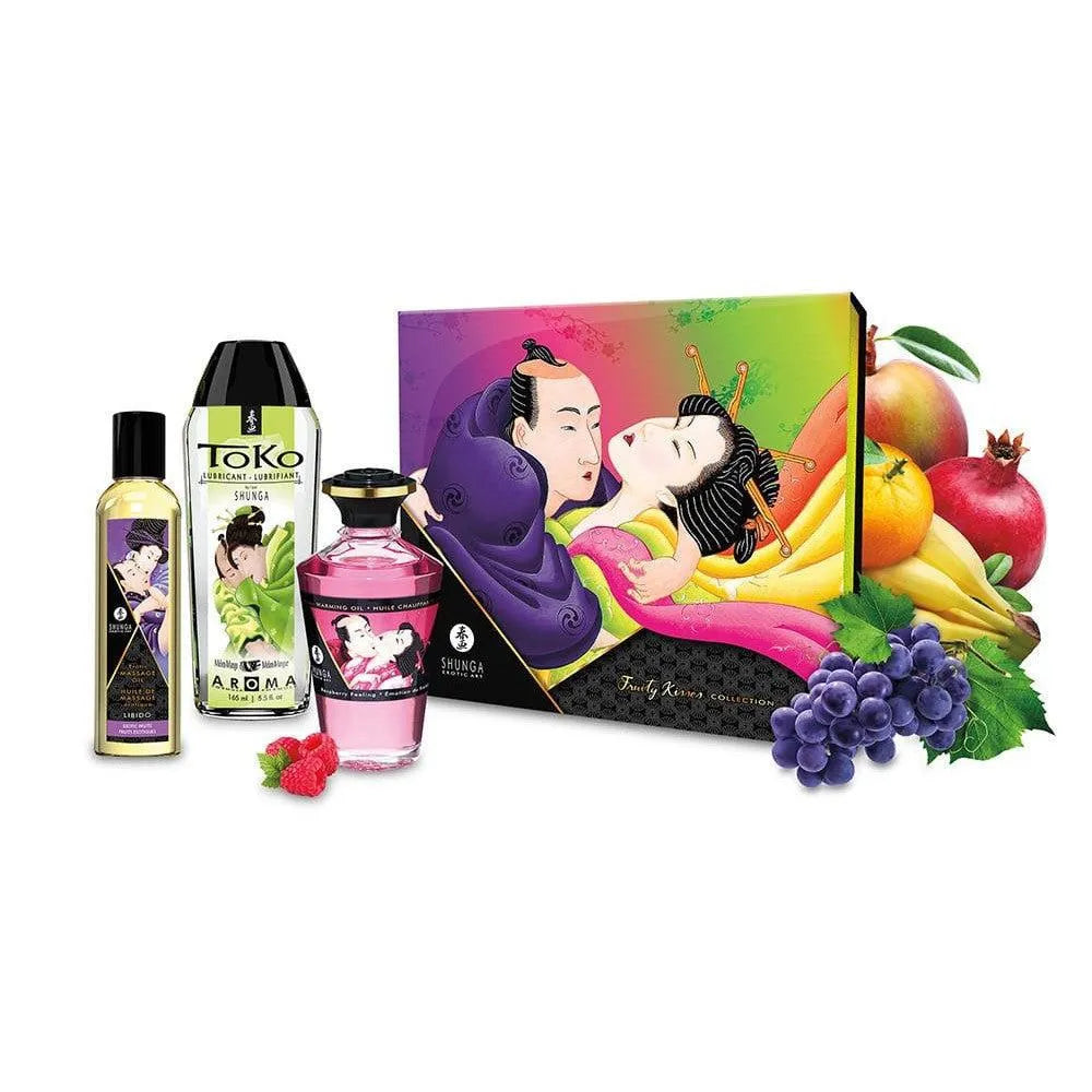 coffret massage huile fruits exotiques sensuel aphrodisiaque chauffante libido nourrissante amande pépins raisin framboise melon mangue aromatique satinée