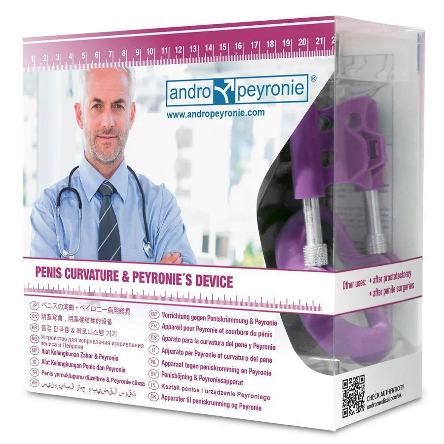 Extenseur pénien médical traction corrective courbure pénis Peyronie réglable directionnel acier inoxydable aluminium chirurgical confort ajustable