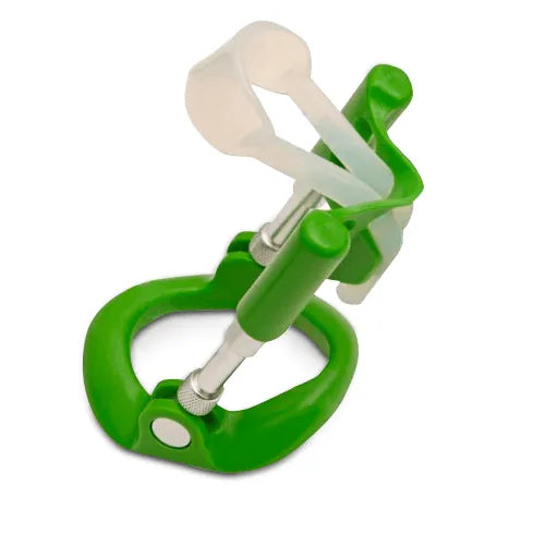 Extenseur pénien Andropenis Mini vert, acier inoxydable, aluminium chirurgical, ergonomique, traction ajustable.
