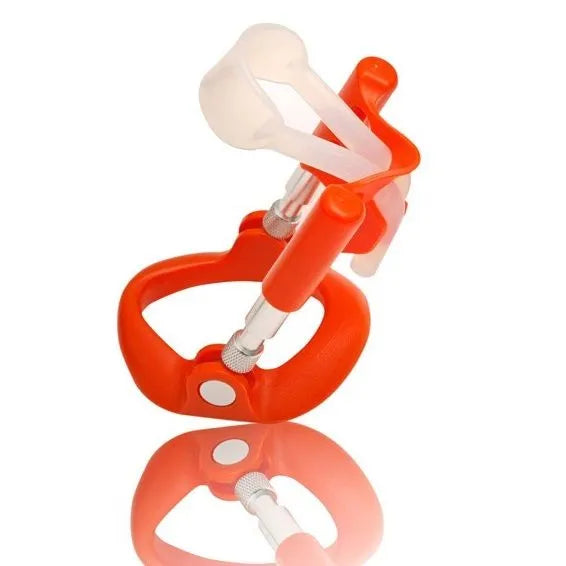 Extenseur pénien Andropenis Mini rouge, ergonomique, en acier inoxydable et aluminium chirurgical, pour petits pénis.