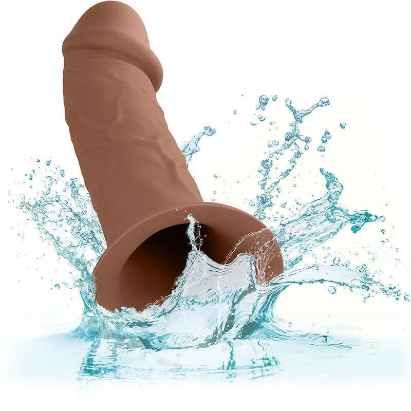 Extension harnais silicone réaliste marron, forme anatomique, éclaboussures d'eau, durable, imperméable, 5 cm.