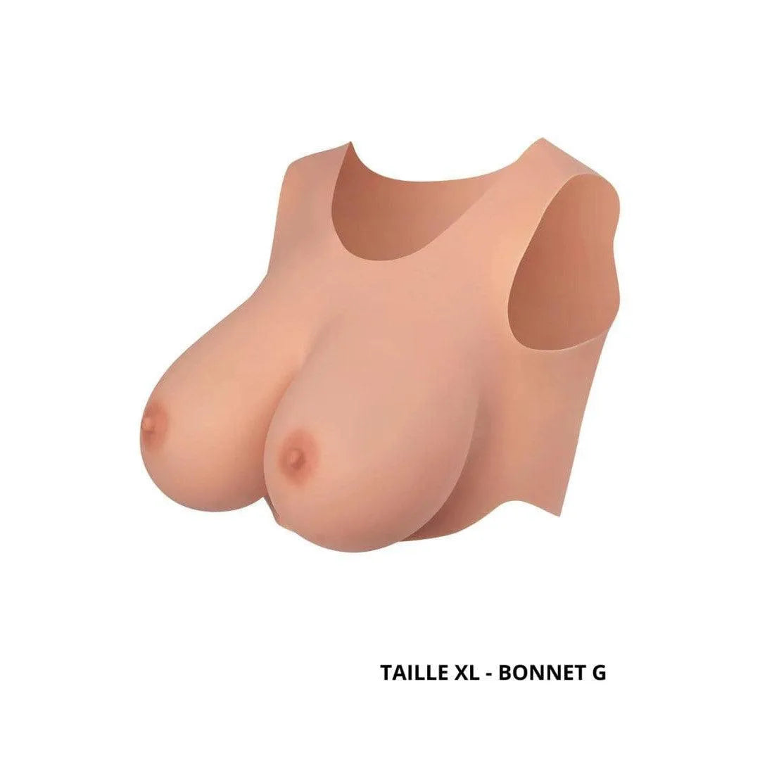 Fausse Poitrine Silicone Réaliste Bonnet G Hypoallergénique Doux Extensible Elastique Taille 46 48 Léger Confortable Toucher Peau Détails Réalistes Naturel