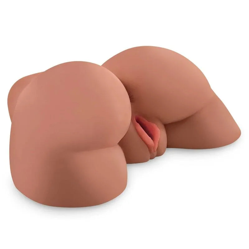 Masturbateur fessier en Fanta Flesh doux, joues rondes, deux trous texturés pour massage intense, couleur réaliste.