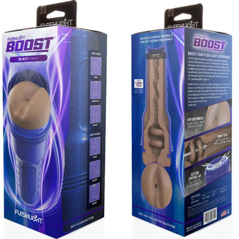 Masturbateur anal réaliste Fleshlight Turbo Tech avec anneaux flottants, cône nervuré inversé, pour plaisir authentique.