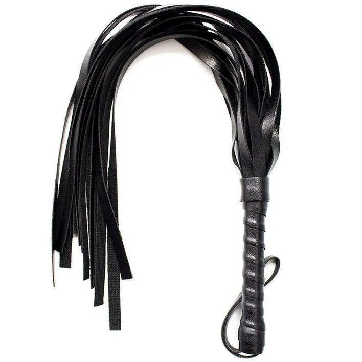 Fouet Fétiche PVC Débutants Experts Flexible Robuste Durable Élégant Polyvalent Sensuel Maniable Finitions soignées Matériaux sûrs Poignée bois fer