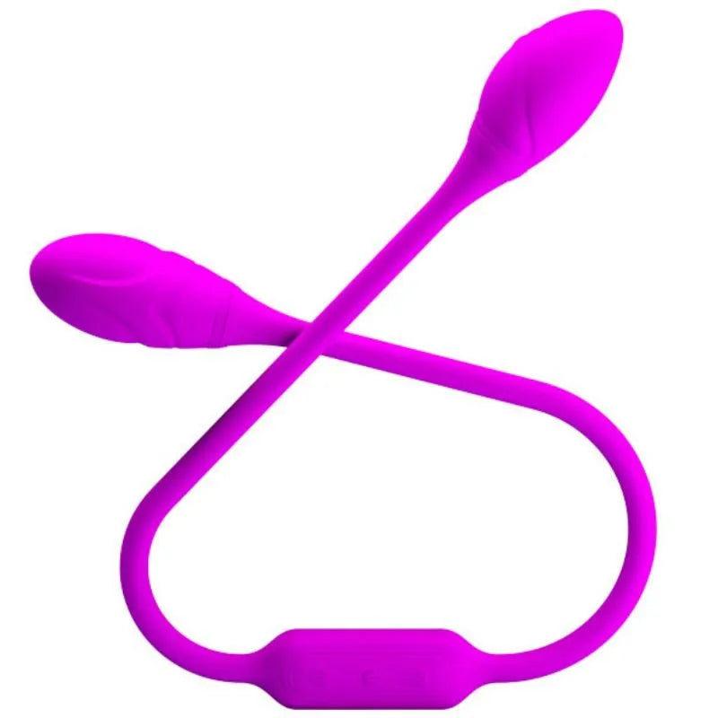 Fouet vibrant flexible rose en silicone, double extrémité, 12 modes de vibration, rechargeable USB, pour couples.