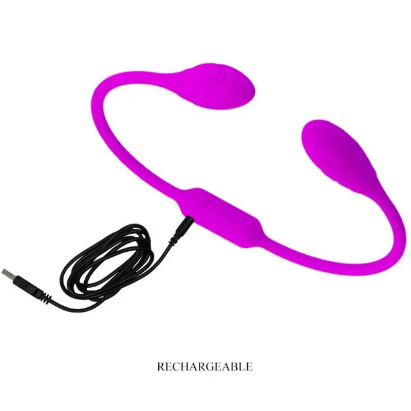 Fouet vibrant violet flexible en silicone avec double moteurs, câble USB, 12 modes de vibration, pliable à 90 degrés.