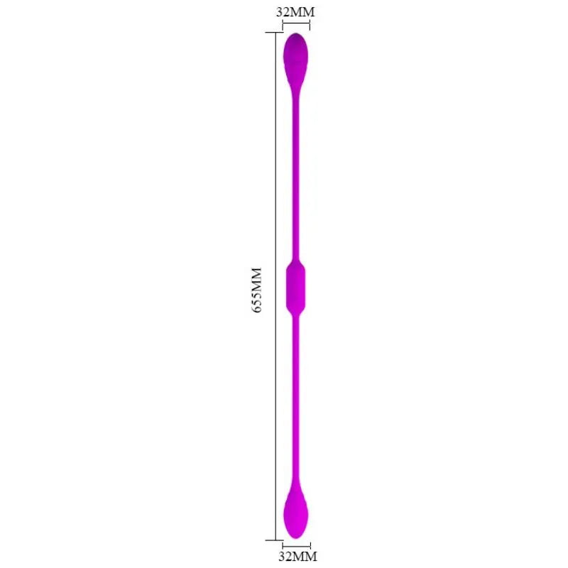Fouet vibrant silicone violet, double extrémité, 12 modes vibration, pliable, rechargeable USB, pour couples.