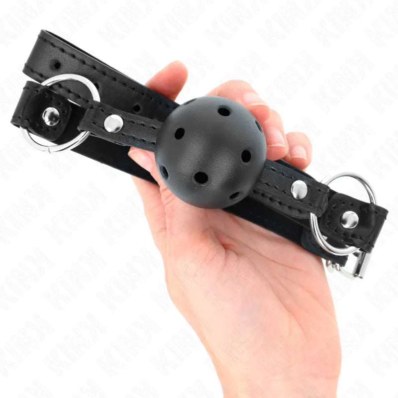 Gag BDSM en silicone noir ajustable, élégant et sécurisé, avec sangles réglables pour confort et durabilité.