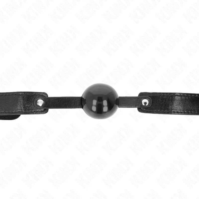 Gag en silicone noir ajustable, ergonomique et hypoallergénique, avec sangle sécurisée, pour confort et hygiène en BDSM.