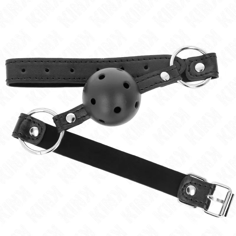 Gag BDSM silicone noir avec sangle ajustable, design élégant et sécurisé, idéal pour jeux de soumission raffinés.